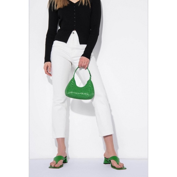 NWT BY FAR Baby Amber Emerald Circular Croco Leather Mini Bag - Picture 6 of 11